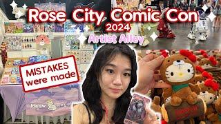 I MESSED UP || Rose City Comic Con 2024 Artist Alley Vlog || Thoughts & Expenses $$$