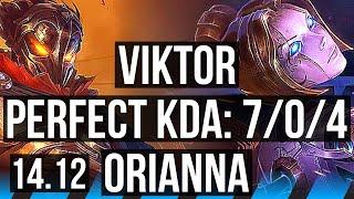 VIKTOR vs ORIANNA (MID) | 7/0/4, 1100+ games, Godlike | VN Grandmaster | 14.12