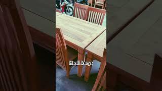 Karya kang mus jati melayani dengan seni meja makan mebeler #wood #kayu #customfurniture #jati #kurs