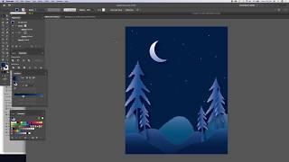 Hardcore ASMR adobe illustrator beginner  blue night pines