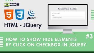 How to show Hide Elements By click on checkbox in JQuery | JQuery Checkbox Show Hide