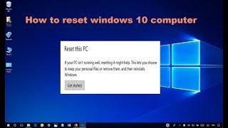 Windows 10 - How to Reset Windows to the Factory Settings without the installation disc {easy}