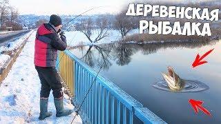 ТАЩИ ЕЕ, ДИМОН!!! С МЕНЯ БУТЫЛКА!!! РЫБАЛКА в ДЕРЕВНЕ с МОСТА на СПИННИНГ