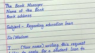 Application letter to bank manager for loan || Request letter to bank manager for education loan