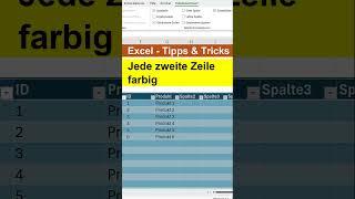 Jede zweite Zeile farbig in Excel - einfacher Trick ohne einfärben - schnell erweiterbar