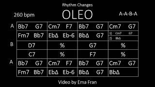 Oleo (260 bpm) - Rhythm Changes - Backing track