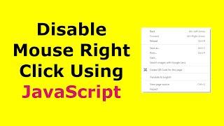 How to disable mouse right click on website using JavaScript