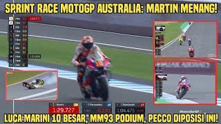 Kejutan! Highlights Sprint Race MotoGP Australia: Martin Menang, Marini 10 Besar, MM93 Podium, Pecco