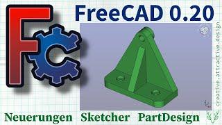 FreeCAD 0.20 NEU | PartDesign | Sketcher | Konstruktion (Deutsch)