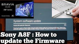 Sony OLED A8F : How to update new firmware