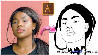 How to Draw Line Art/Outlines From Reference Photo || Adobe Illustrator || Beginners Tutorial