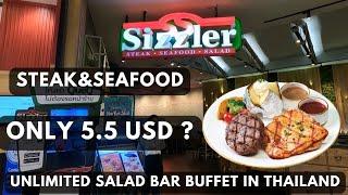 Unlimited salad bar in Thailand/sizzler steak&seafood/what to eat in Thailand/