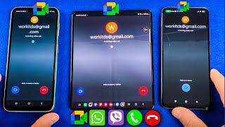 Meet Google Duo Incoming Voice Call & Video + Viber + WhatsApp Call Xiaomi Redmi vs Z Fold 3 vs A 14