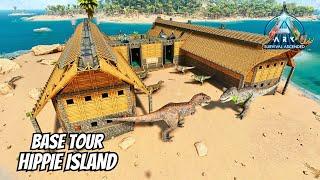 Hippie Beach Base House Tour - Ark Survival Ascended