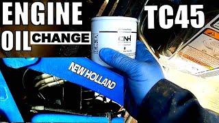 HOW TO CHANGE ENGINE OIL CHANGE ON NEW HOLLAND TC45 TRACTOR