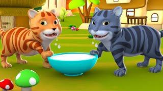 The Monkey And Two Cats 3D Animated Hindi Moral Stories for Kids बंदर और दो बिल्लियों कहानी Tales