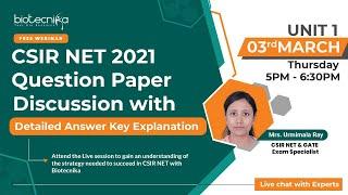 CSIR NET 2021 Question Paper Discussion With Detailed Answer Key Explanation