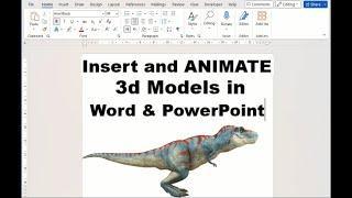 How to Insert & ANIMATE 3D Models in Microsoft Word