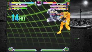 MvC2 Dhalsim corner extended  air combo to Yoga Strike