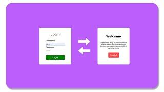 Fully Functional Login and Logout Page using Pure Javascript | Working Login Page
