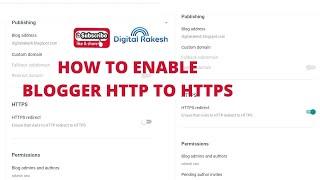 How to enable blogger http to https |  How to enable HTTPS secure in Blogger Website | blogspot