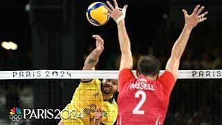 Team USA men's volleyball rolls into semifinals with win over Brazil | Paris Olympics | NBC Sports