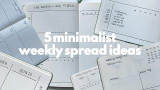 5 minimalist weekly spread ideas for your bullet journal!