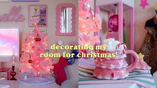 decorating my dream pink christmas room  aesthetic christmas tree, cozy winter, pinterest inspired