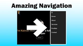 Build a Responsive Slide-In Navigation Menu with HTML, CSS, and JavaScript | Tutorial & Guide