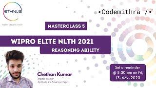 WIPRO Elite NLTH 2021 | MasterClass 05 | Reasoning Ability for Wipro Elite NLTH