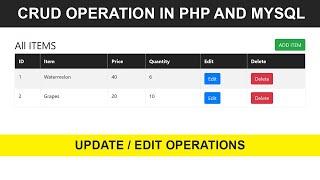 PHP CRUD APP | How to Update Data in PHP MYSQL #11