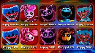 Poppy Playtime: Chapter 1, 2, 3, 4 & 5 PC VS Mobile Full Gameplay Walkthrough Ending | Poppy: 5 Full