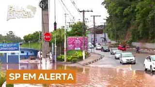 Sete cidades do estado de São Paulo estão em alerta devido a fortes chuvas