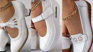 WHITE 2024  LATEST VERSATILE SLIP ON OFFICE WEAR SHOES LATEST EASY TO WEAR SHOES||#sbleo