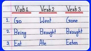 Verb1 Verb2 Verb3 | Verb forms | 30 Verbs with 2nd and 3rd forms | Present-Past_Past Participle