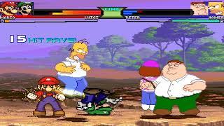 NICK54222 MUGEN: Super Mario and Super Luigi VS Homer Simpson and Peter Griffin (Fernando Valadez)