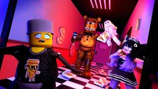 #TeamGritón PIZZA PARTY: ANIMATRONICOS nos persiguen en la noche  Roblox Five Night's At Freddy's