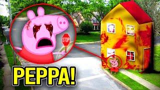 I SPENT THE NIGHT INSIDE PEPPA PIG FAMILY'S HOUSE!! (SHE FOUND ME)