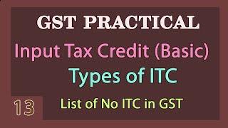 ITC Input Tax Credit Theory - GST Tutorial - List of ITC Available - Types of Input Tax Credit