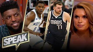 Luka-Kyrie combine for 63 points in GM 1 win, issue with Anthony Edwards' fatigue comments? | SPEAK