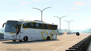 Mobil Bus terlepas rodanya di jalan tol, game Beamng drive