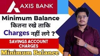 Axis Bank Balance Non-Maintenance Charges | Savings Account Minimum Balance | Consolidated Charges