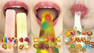 asmr 10 MINUTES EMOJI FOOD COMPILATION (SATISFYING RELAXING) 10분 이모지 먹방 모음집 eating sounds