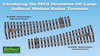 PECO Streamline OO Scale Bullhead Medium Radius Turnouts