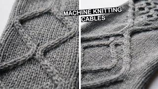 Machine knitting - Aran style cables. How to create an argyle design ( 2x2 cables) #machineknitting