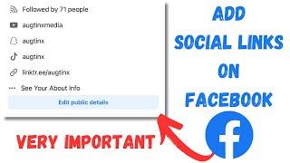How to Add Social Links on Facebook Profile || Social Media Links on Facebook
