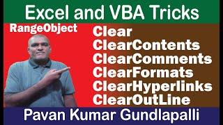 Excel VBA : Clear Method || ClearContents || ClearComments || ClearOutlines || ClearHyperlinks