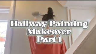 HALLWAY TRANSFORMATION Part 1 Painting Sanding #honedecor #painting #DIY #decorating #motivation