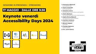 Keynote di apertura del venerdì degli Accessibility Days 2024