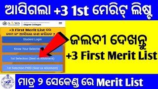 +3 Admission | How To Check +3 1st Selection Merit List | Odisha +3 Admission 2024